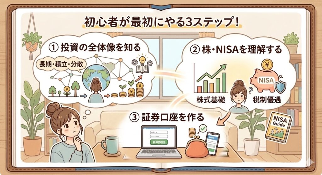 投資初心者が最初にやる3ステップ