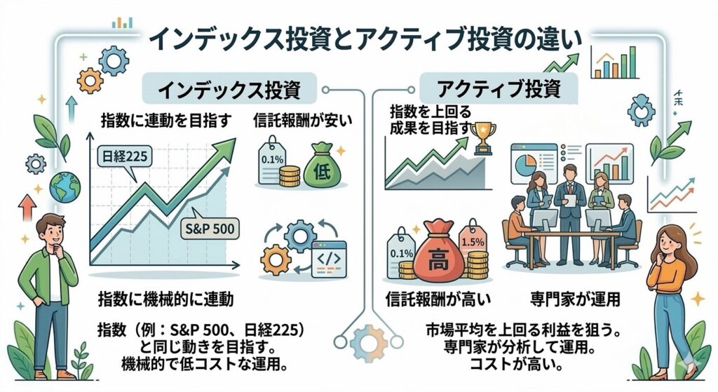 インデックス投資とアクティブ投資の違い