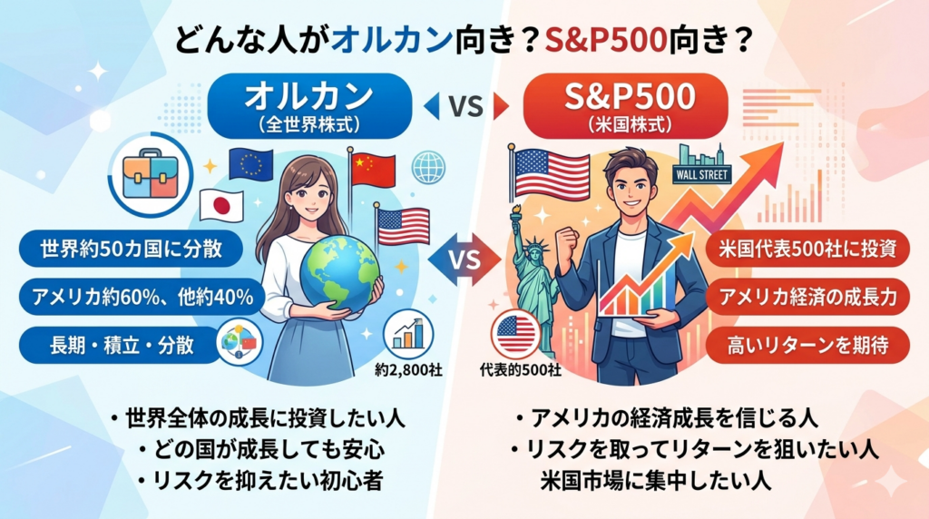 どんな人がオルカン向き？ S&P500向き？