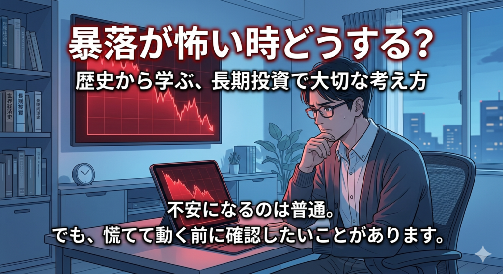 暴落が怖い時どうする？のアイキャッチ画像
