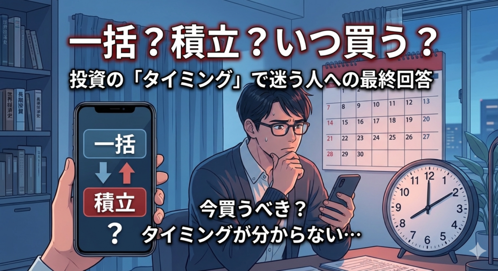 新NISAを一括か積立か?いつ買うか?アイキャッチ画像