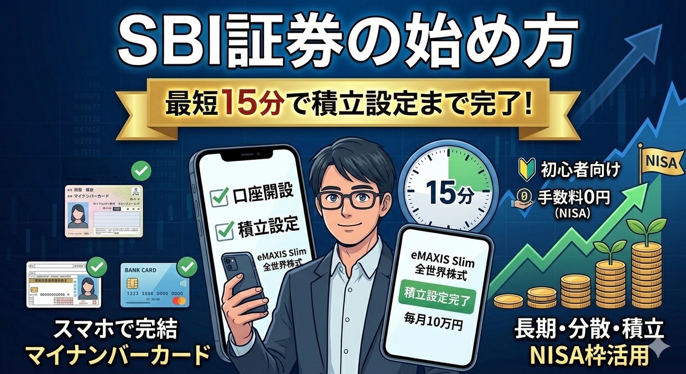 SBI証券の始め方！口座開設から積立設定まで