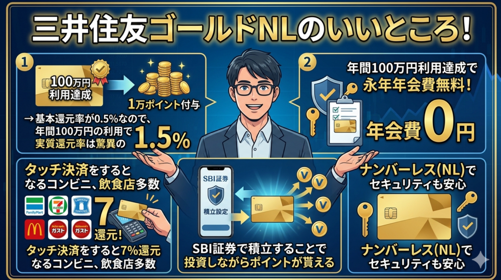 三井住友ゴールドNLのいいところをまとめた図