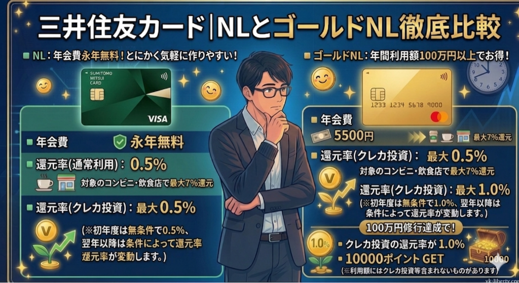 三井住友カードNLとゴールドNLの徹底比較画像