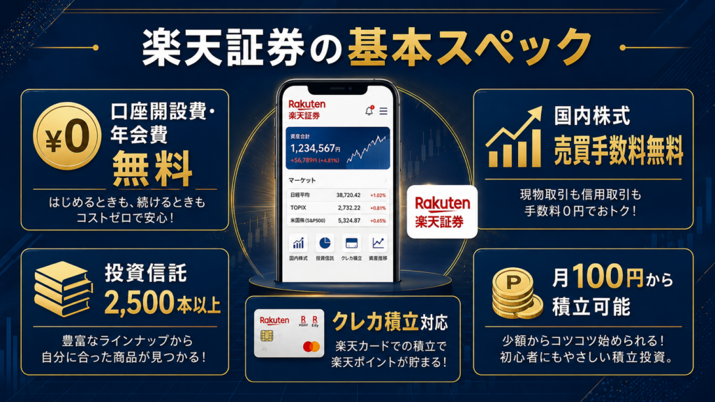 楽天証券の基本スペック