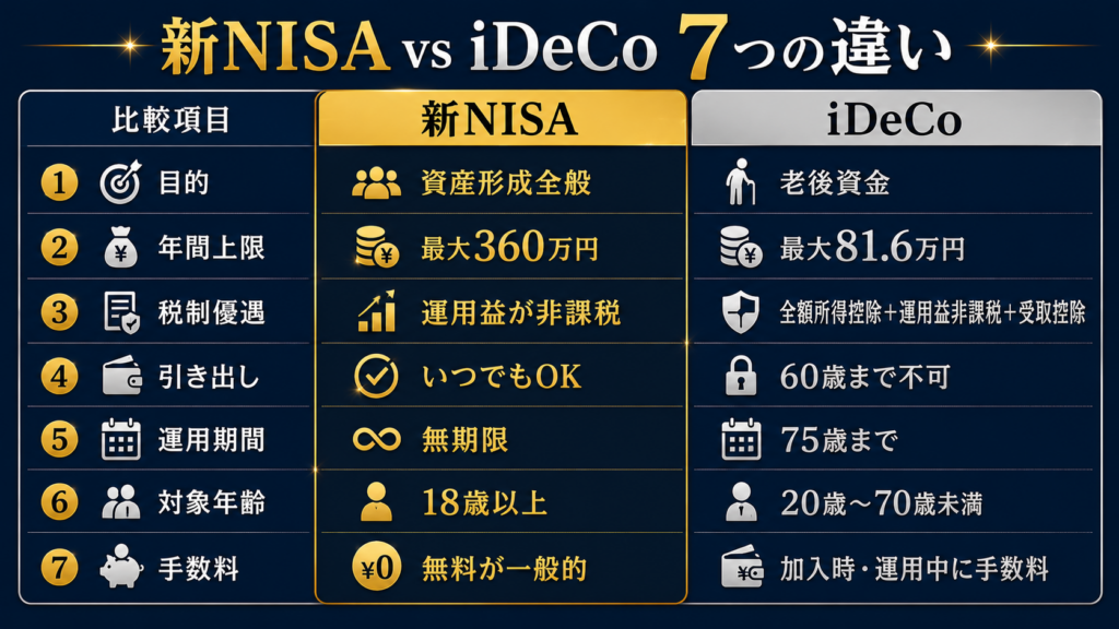 新NISA vs ideco 7つの違い