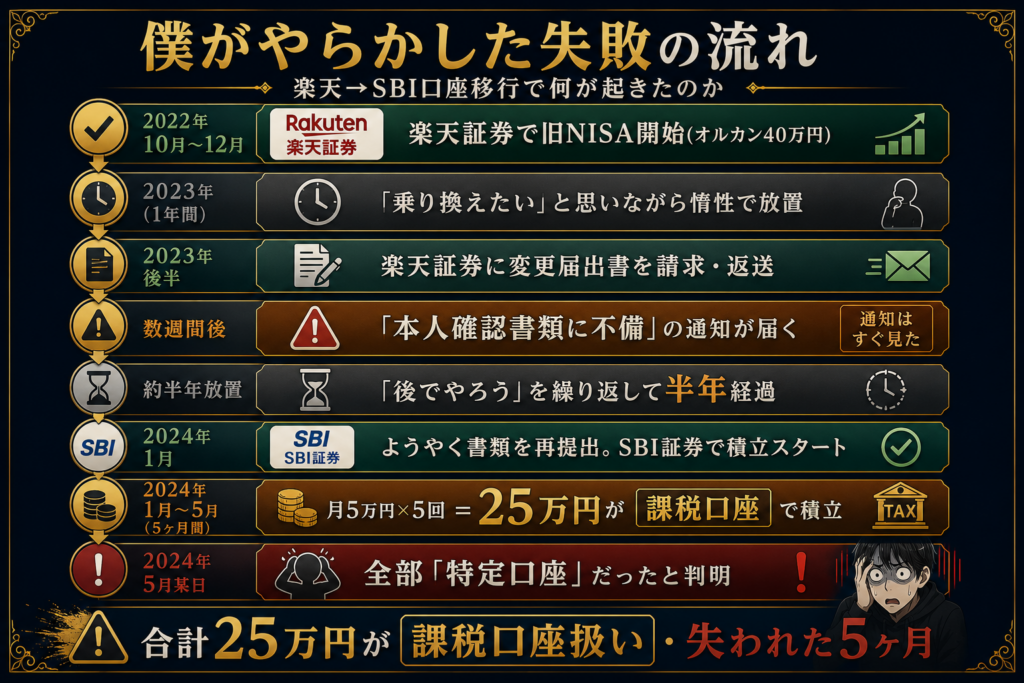 僕がやらかした失敗の流れ