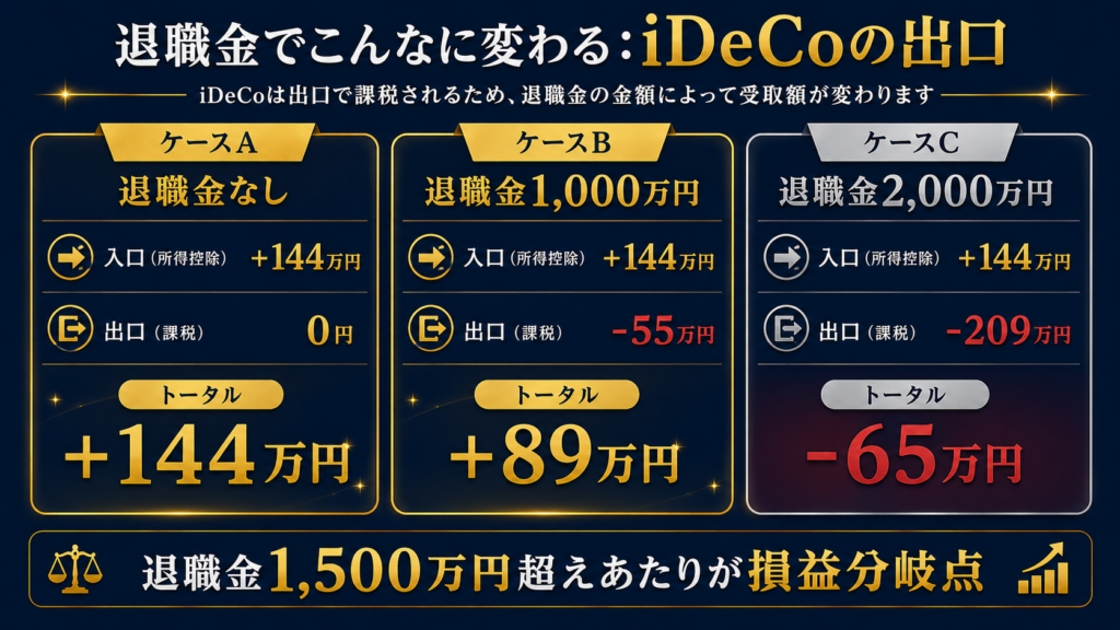 退職金で変わるidecoの出口
