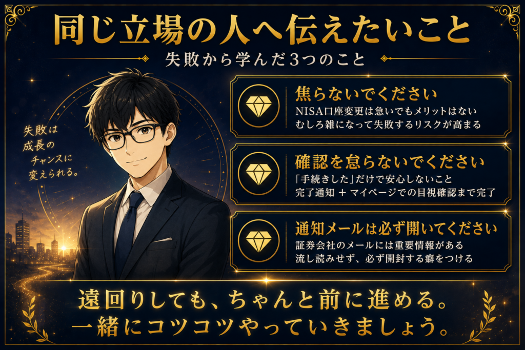 同じ立場の人に伝えたいこと